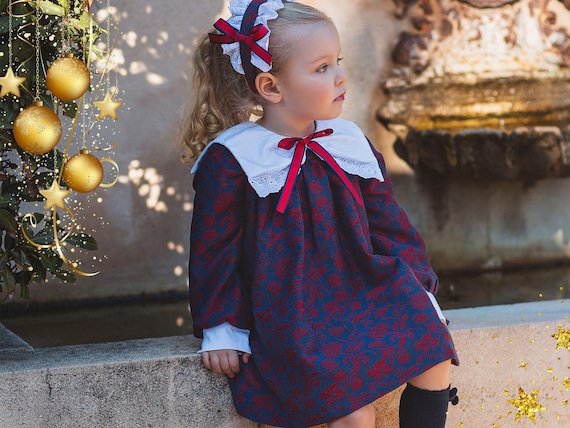 Baby Girl Navy Blue Christmas Dress Girl Alyssa Sailor Dress,navy Velvet Sailor Dress,girl Sailor Baby Girl Navy Blue Christmas Dress Girl Alyssa Sailor Dress,navy Velvet Sailor Dress,girl Sailor
