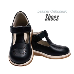 Zapatos ortopédicos elegantes de cuero para niñas con soporte para el arco del pie - Zapatos ortopédicos elegantes de cuero para niñas - Zapatos para niñas - Zapatos de cuero para niños