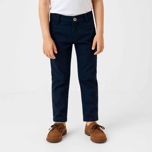 Blue Boys Cotton Trousers: Spanish Brand, Adjustable Waist