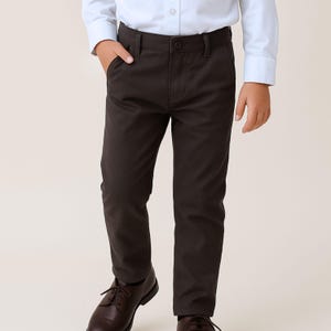 Brown Boys Cotton Trousers: Spanish Brand, Adjustable Waist