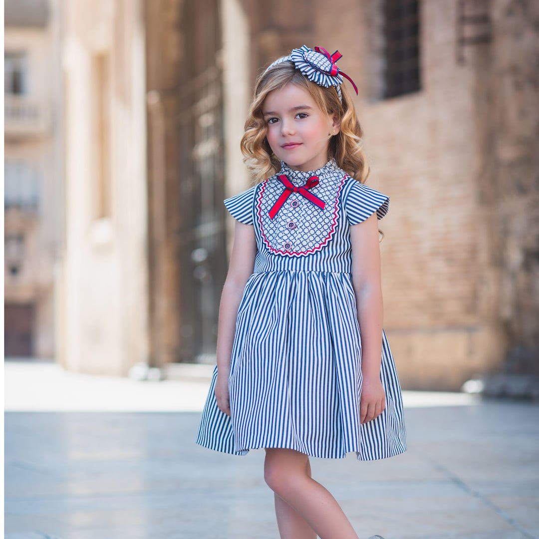 blue and red striped dress Frank & Eileen