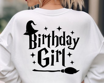 Birthday Girl Zauberer SVG, magische Clipart für Cricut, Silhouette (digitaler Download)
