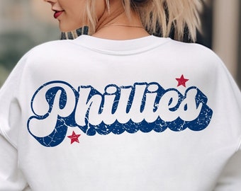 Phillies Maskottchen SVG, gewelltes gestapeltes Design, Cricut Silhouette Schnittdatei