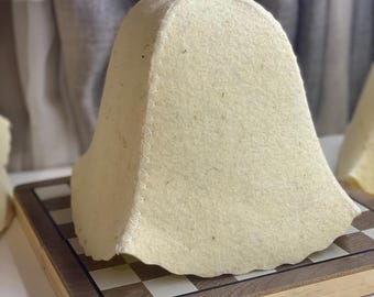 Gorro de sauna de fieltro ecológico 100% lana + hierbas, gorro de sauna de lana, gorro de banya ruso