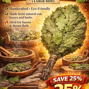 10 Oak with herbs lin  brooms sauna banya venik Eiche whisks eco 2025 Ukrainian