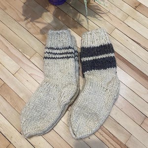 Calcetines de lana de oveja 100% naturales, cálidos, hechos a mano, tallas UE 35-37, stock nuevo
