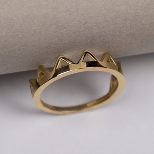 14k Gold Kronenring, Gold Königskronenring, 14k Prinzessinnenkronenring, Gold 14k Kronenring, Echtgoldring, 14k Prinzenkronenring