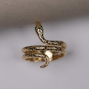 14k Gold Snake Ring, 14k Patterned Snake Ring, Real Gold Snake Ring, Elegant Ring, Personalized Ring
