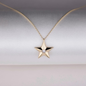 14K Gold Star Necklace,Star Necklace,Tiny Star Necklace,Star Pendant,Celestial Necklace,Astrology Necklace,Everyday Necklace,Gift For Her