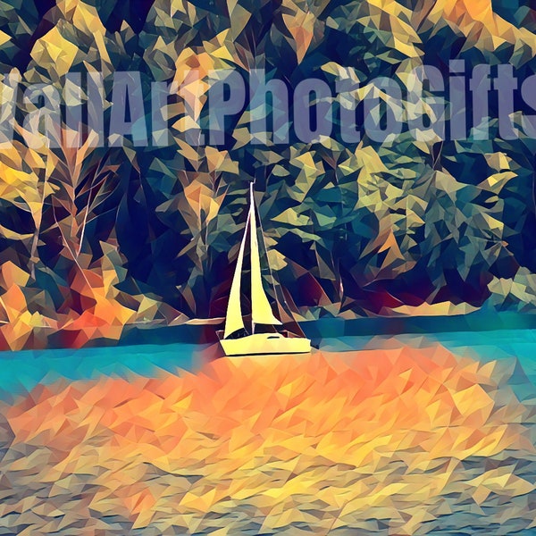 Sailboat Print | Watercolor Art | Colorful Wall Art | Water Scenery Photos | Water Scenery Art | Boat Prints | Boat Photos | Boat Art