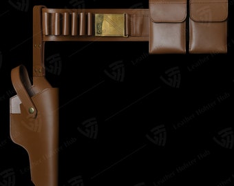 Boba Fett Inspired Leather Belt, Holster & Pouches, Star Wars Mandalorian