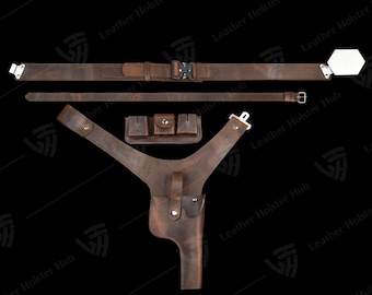 Solo leren geweerholsterriem Leren riem met holster Leren riem zonder accessoires Holster met holster Echte rundleren riem