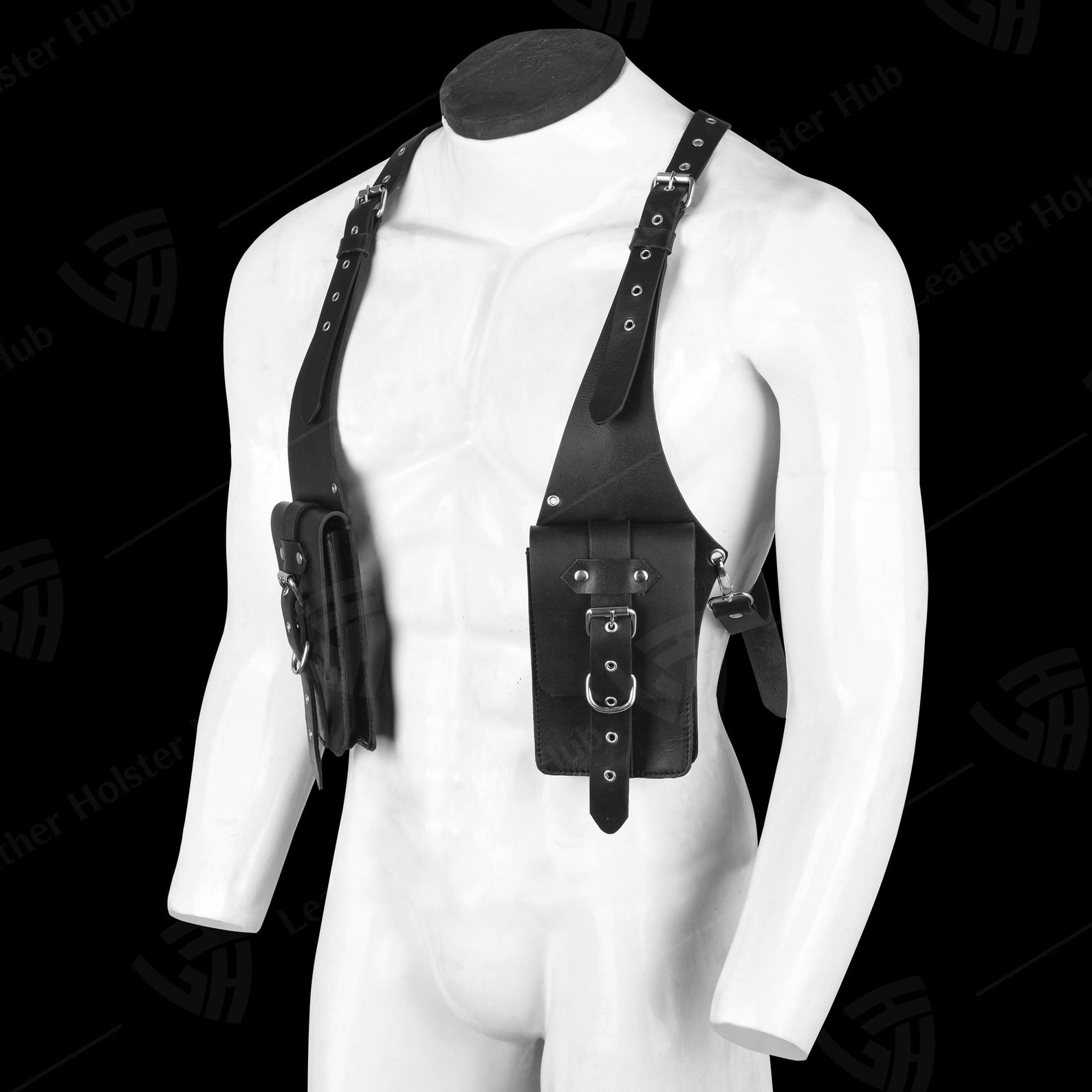 Men Genuine Leather Wear-resistant Headphone Hole Multi-pocket Vintage Crossbody Bag Shoulder Bag