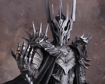 Sauron Statue, Hand Painted High Quality Resin, Gothic Resin Figurine, Dark Lord Art, Gaming Decor, Dark Fantasy Armored Warrior Statue
