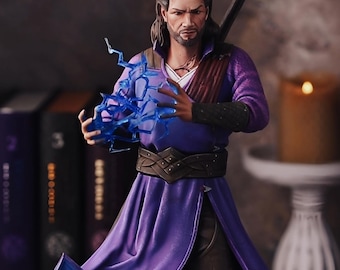 Handmade Gale Resin Statue, Inspired of Baldur's Gate 3 D&D Wizard, Hand Painted Fantasy Mage, Gift For Gamer, Handmade Gift