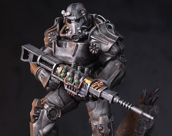 Sci Fi Survivor Statue, Fallout T60 Power Armor Statue, Brotherhood of Steel Figure, Wasteland Collectible, Vault Decor, Gamer Gift