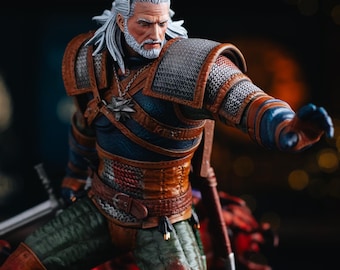 Geralt of Rivia Resin Model Kit: Hand Painted Witcher Fan Art
