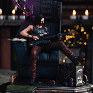 Johnny Silverhand Figure: Cyberpunk 2077 Hand-Painted Resin Statue
