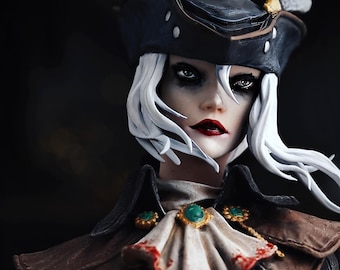 Astral Clocktower Hunter Statue, Gothic Horror Collectible, Lady Maria Bloodborne Figure, Hand-Painted/Unpainted 3D Printed Statue