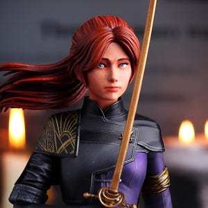 Hand-Painted Fantasy Resin Statue: Collectible Figure with Magnetic Bases