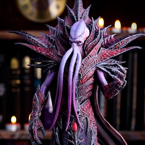 Baldur&#39;s Gate 3 Emperor Figure: Hand-Painted Mind Flayer Statue