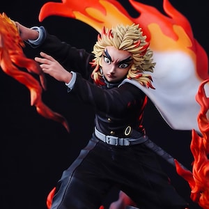 Rengoku Demon Slayer Figure | Anime Resin Statue | Flame Hashira Collectible | Kimetsu no Yaiba Figurine | Otaku Gift | Anime Room Decor