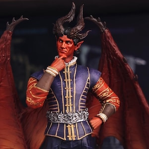 Figurine Raphael Baldur's Gate 3 diable, statue en résine peinte à la main, figurine Raphael Baldur's Gate 3 fanart, Fan Art à collectionner, cadeau pour gamer