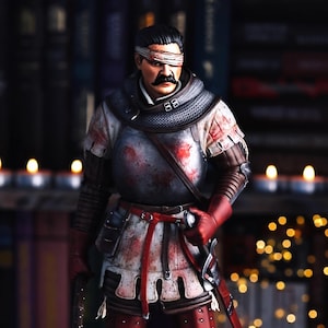 Hand-Painted Medieval Knight Miniature: Jan Žižka Inspired Resin Figure