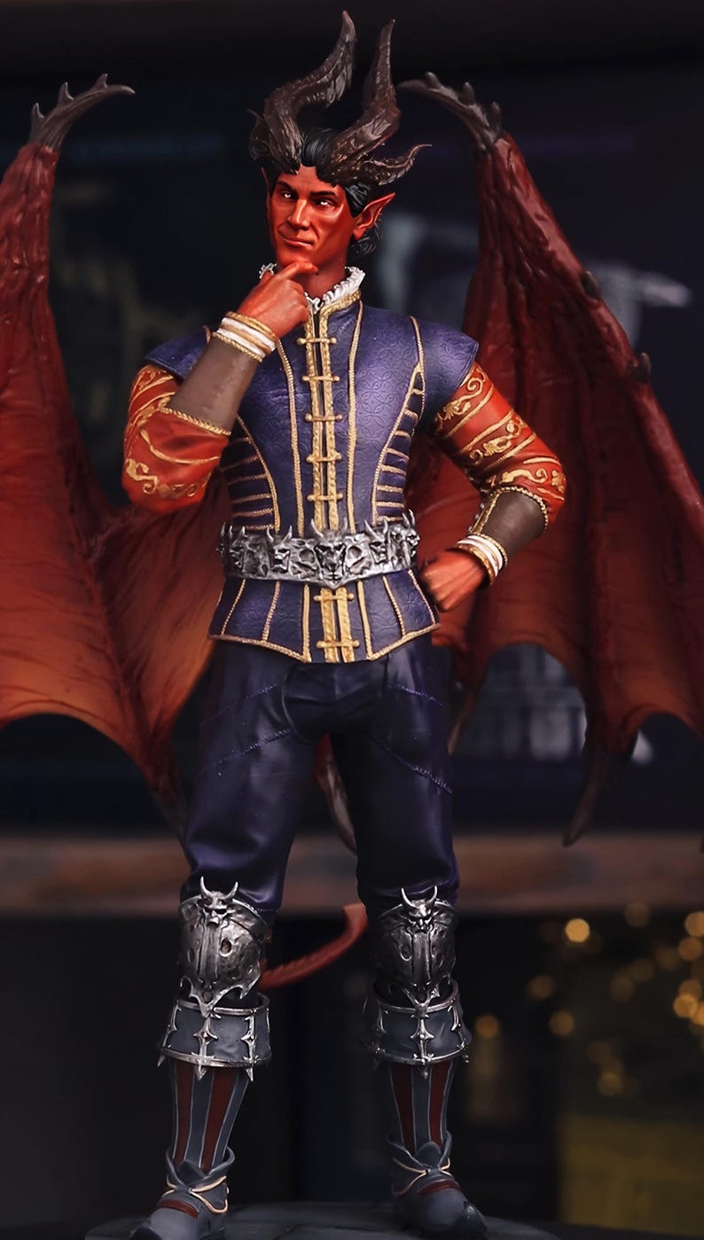 Raphael Figure Baldur’s Gate 3 | 3D Printed Tiefling Devil Statue ...