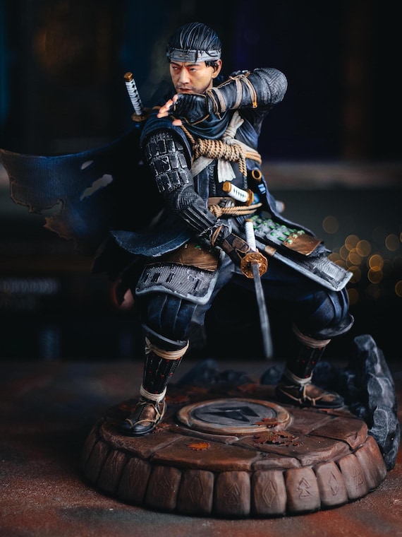 Jin Sakai Resin Statue: Ghost of Tsushima Fan Art, Hand-painted