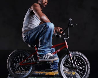 Street Rider Art Toy GTA: San Andreas 3D Printed Figure, Urban BMX Gangster, CJ Inspired Street Legend Figure, Urban Game Style Collectible