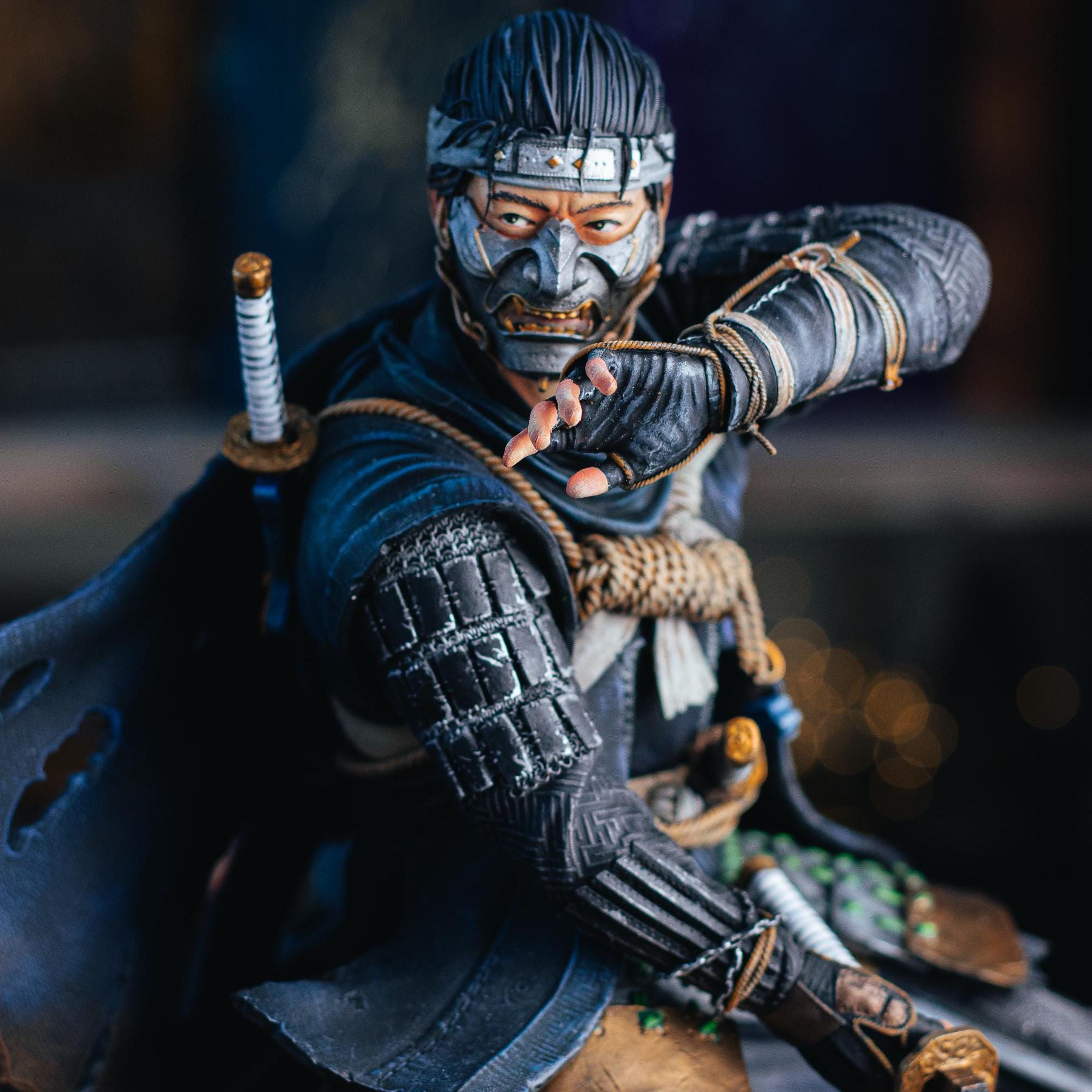 Jin Sakai Resin Statue: Ghost of Tsushima Fan Art, Hand-painted