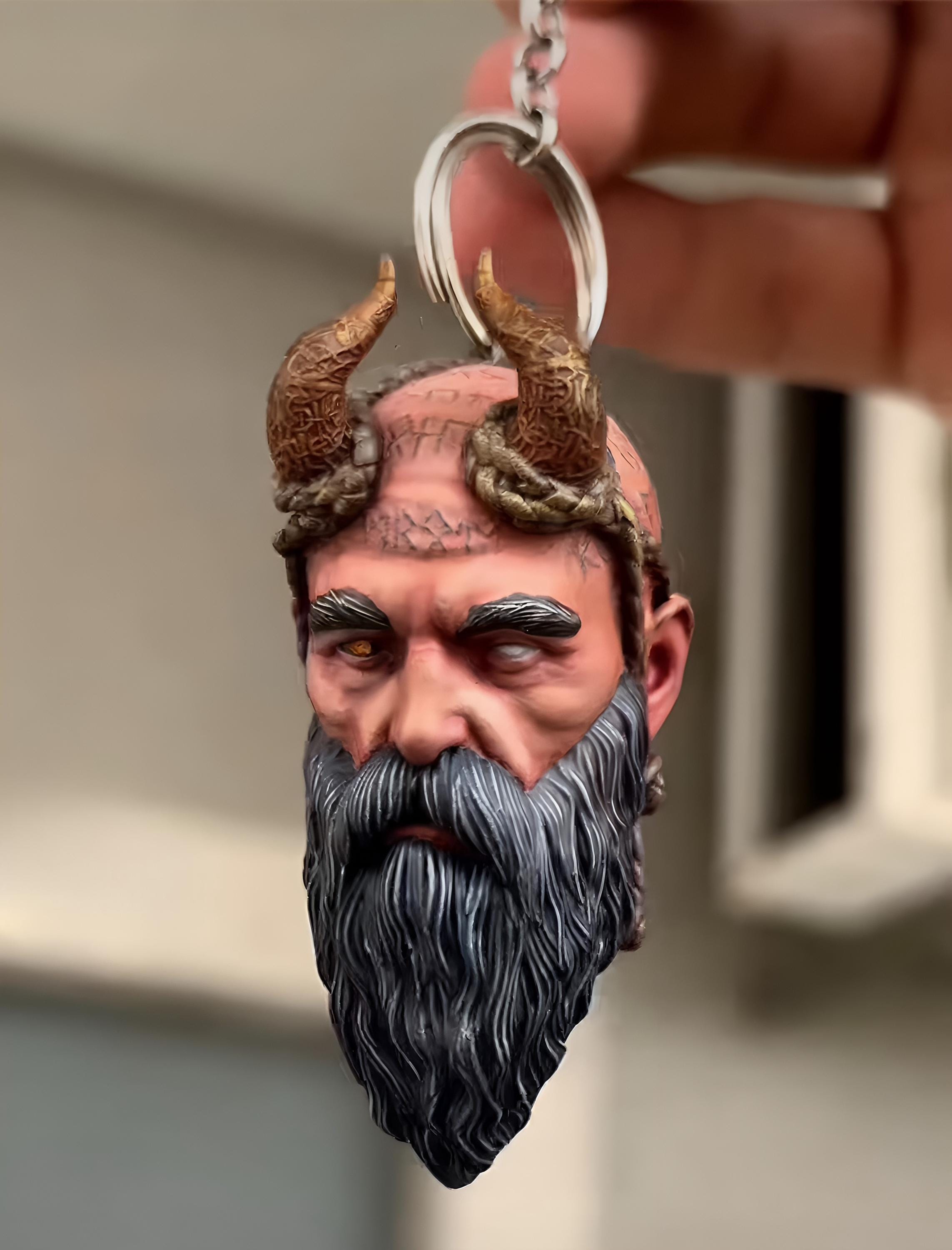 God of War Mimir Keychain: 3D Printed Norse Mythology Collectible