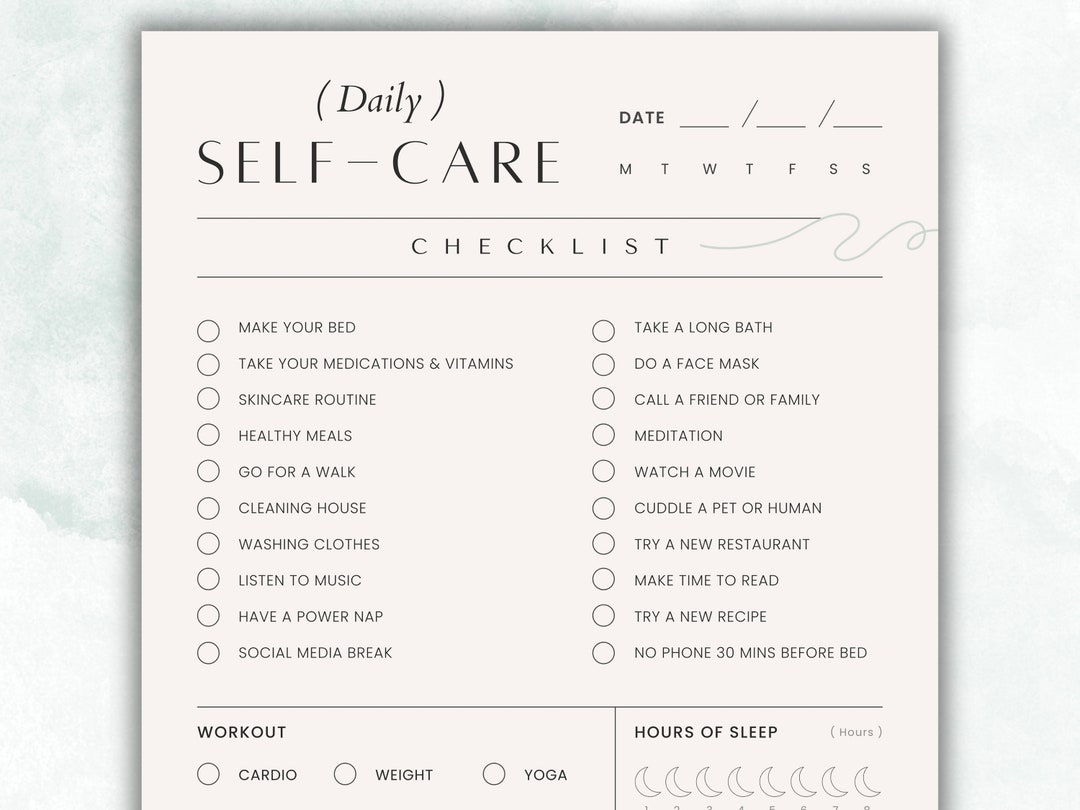 Well Being Checklist.pdf Self Care Planner, Weekly Care Monitoring, Well-being Diary, Well-being ...