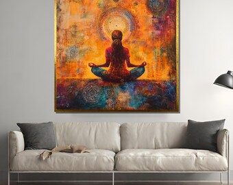 Meditation Canvas Print, Spiritual Awakening Art, Zen Decor