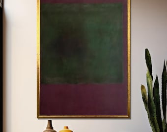 Abstrakcyjny wydruk na płótnie w stylu Rothko – zielono-bordowa sztuka nowoczesna