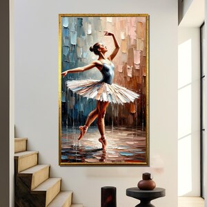 Elegant Ballerina Canvas Painting – A  Art Print Perfect as a Graceful Gift for Dance Lovers