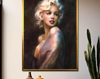 Classic Marilyn Monroe Canvas Painting – Elegant and Timeless Hollywood Icon Art, Perfect Gift for Collectors and Art Lovers