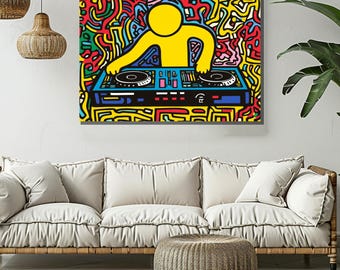 Colorful DJ Canvas Print, Graffiti Pop Art, Modern Wall Decor - Etsy