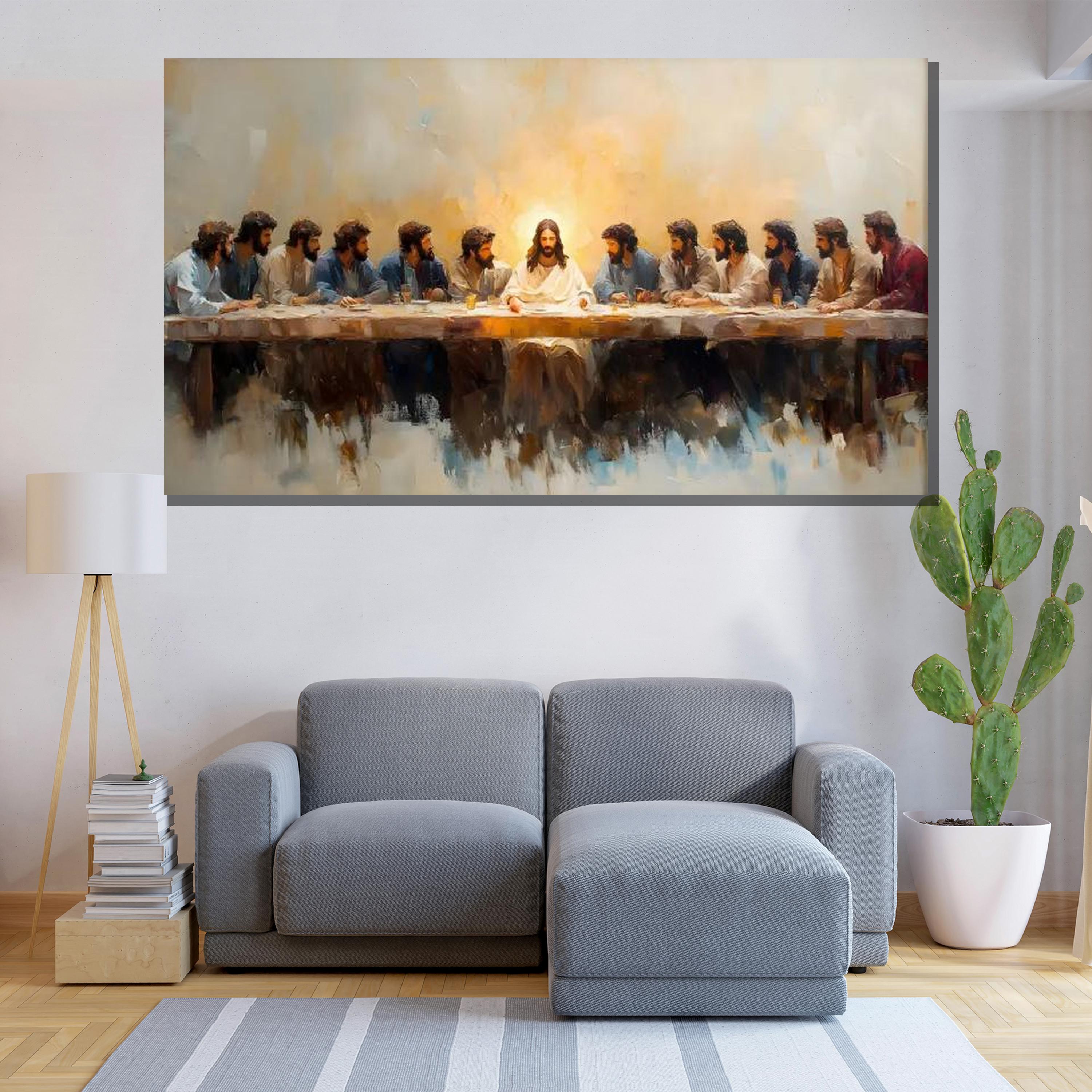 The Last Supper Canvas Painting, Jesus and Disciples, Spiritual Art - Etsy