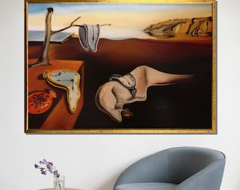 Surreal Salvador Dalí Gemälde – Die Persistence der Erinnerung, ikonische Schmelzuhren Kunstwerk, einzigartiges Geschenk für Liebhaber surrealer Kunst