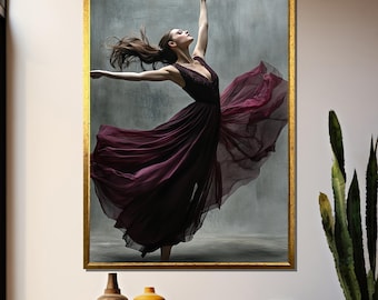Ballet Dancer Canvas Print – Elegant Flowing Motion Art