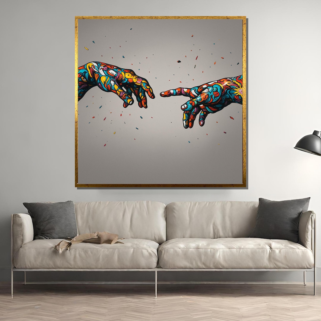 Abstract Hands Canvas Print: Colorful Mosaic, Modern Wall Art - Etsy