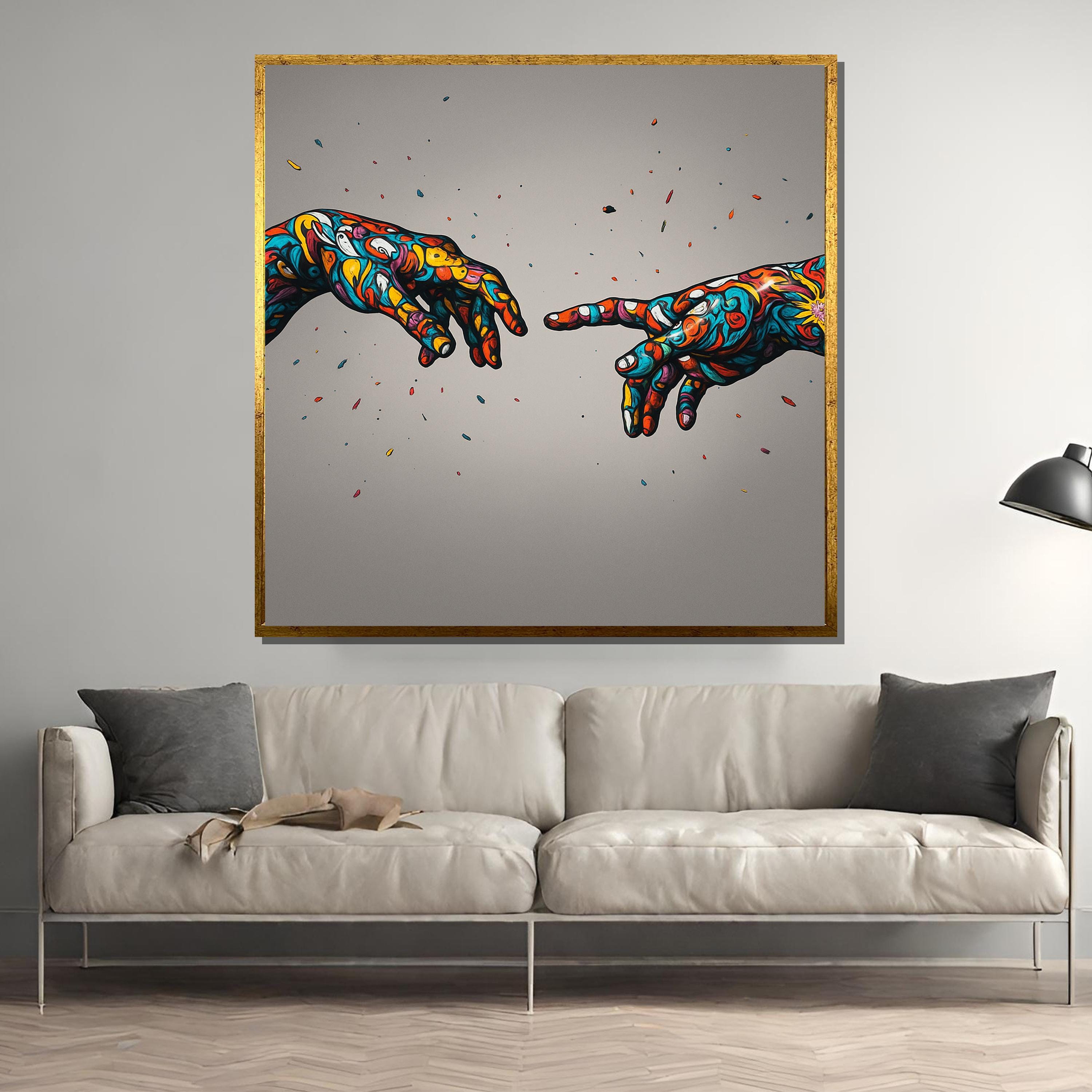 Abstract Hands Canvas Print: Colorful Mosaic, Modern Wall Art - Etsy