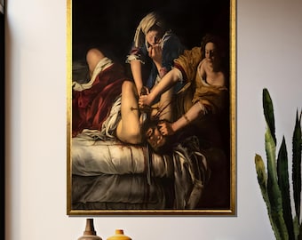 Artemisia Gentleschis Meisterwerk: 'Judith Slaying Holofernes' dramatische Leinwandmalerei - mutiges historisches Geschenk