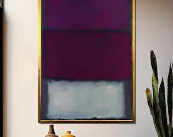 Impresión abstracta en lienzo de Mark Rothko: Pintura burdeos y gris