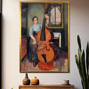 Graceful Cello Player Canvas Painting – Classical Music-Inspired Artwork – A Perfect Gift for Musicians and Art Lovers