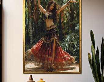 Exotic Belly Dancer Canvas Print – Vibrant Ethnic Wall Art