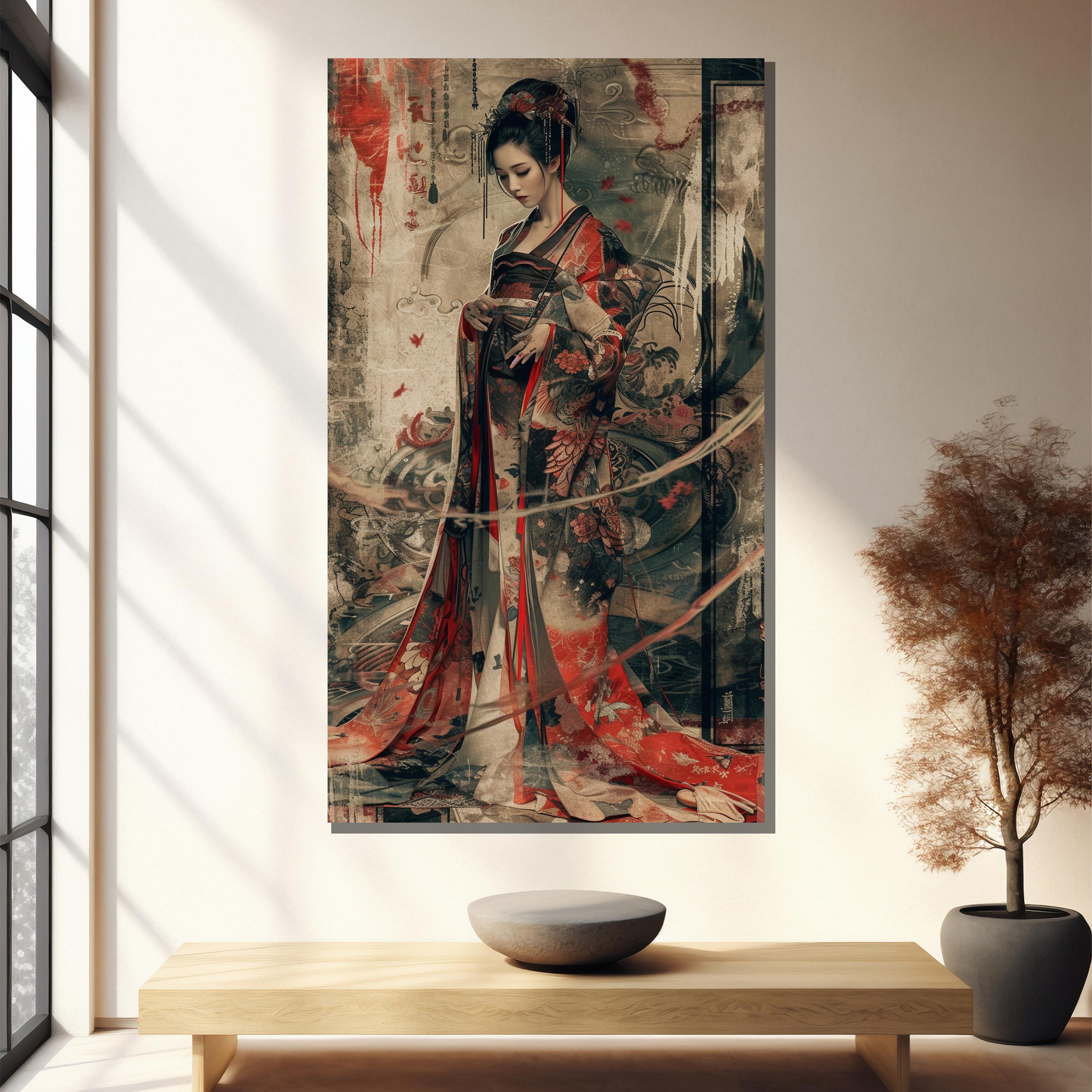 Lienzo Decorativo JWJQTLD - Arte Japonés Kimono Para Pared