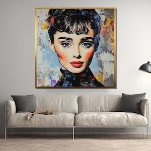 Empowered Woman Holding Wealth - Modern Pop Art Collage Canvas Painting - Unique Gift for Art Lovers and Home Decor